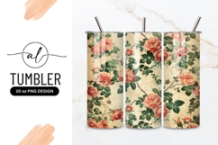 Vintage rose pattern tumbler design Product Image 1