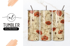 Vintage poppy flower tumbler design Product Image 1