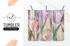 Purple and white tulip tumbler design Product Image 1