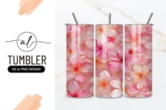 Pink tropical flower tumbler png design Product Image 1