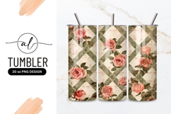 Vintage rose pattern tumbler png design Product Image 1