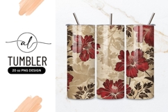 Vintage floral tumbler png design Product Image 1
