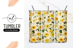 White and yellow daffodil tumbler png design Product Image 1