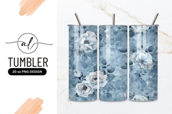 Blue floral tumbler png design Product Image 1
