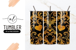 Elegant gold hearts and scrolls tumbler design Product Image 1