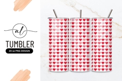 Red heart pattern tumbler png design Product Image 1