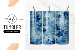 Blue floral tumbler png design Product Image 1