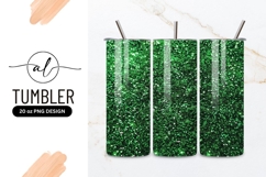 Green glitter tumbler png design Product Image 1