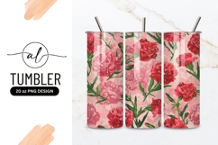 Vibrant red carnation flower tumbler png design Product Image 1