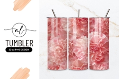 Pink carnations tumbler png design Product Image 1