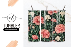 Elegant floral carnation tumbler design Product Image 1