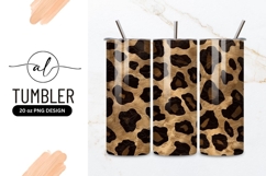 Golden leopard print tumbler png design Product Image 1