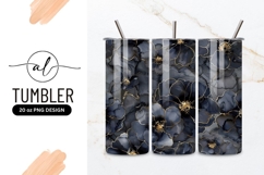 Elegant dark floral tumbler design Product Image 1