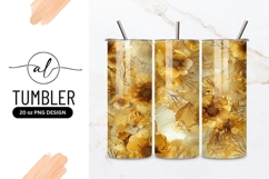 Golden floral tumbler png design Product Image 1