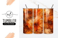 Vibrant orange floral tumbler design Product Image 1