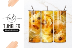 Vibrant yellow floral tumbler design Product Image 1
