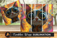 Psychedelic Cat Portrait With Big Eyes Product Image 1
