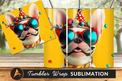 Party Bulldog With Sunglasses And Party Hat Product Image 1