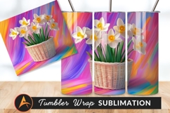 Daffodils In Basket Tumbler Png Spring Flowers Product Image 1