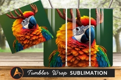 Antlered Macaw Bird Portrait Tumbler Png Product Image 1