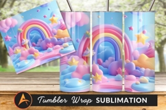 Pastel Rainbow Landscape With Clouds And Stars Product Image 1