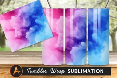 Pink And Blue Abstract Cloudscape Tumbler Png Product Image 1