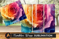 Gradient Rose Bloom With Water Droplets Product Image 1