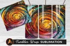 Colorful Abstract Swirl With Bubbles Tumbler Png Product Image 1