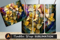 Daffodil Floral Illustration Tumbler Png Design Product Image 1