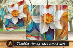 Artistic Daffodil With Colorful Abstract Background Product Image 1