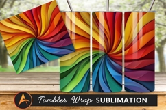 Colorful Swirl Rainbow Pattern Tumbler Png Product Image 1