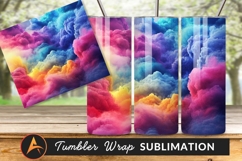Colorful Clouds Background For Tumbler Png Design Product Image 1