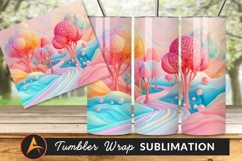 Pastel Dreamscape With Trees Tumbler Png Product Image 1