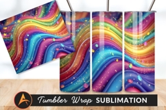Abstract Rainbow Waves With Colorful Drops Product Image 1