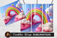 Colorful Rainbow Stars Sky River And Clouds Product Image 1