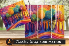 Vibrant Colorful Trees And Floating Spheres Product Image 1