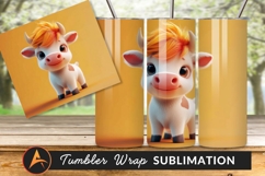 Cartoon Cow With Orange Hair Tumbler Png Product Image 1