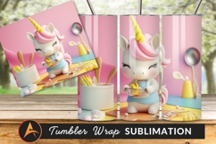 Cute Unicorn Baking Treat With Tumbler Png Product Image 1