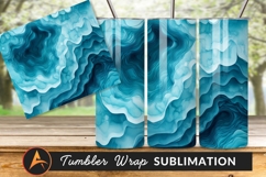 Abstract Layered Topography In Shades Of Blue For Background Product Image 1