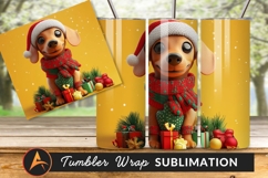 Adorable Dachshund Puppy Wearing Christmas Hat Tumbler Product Image 1