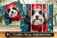 Adorable Dog Portrait Wearing Knitted Hat And Scarf Tumbler Product Image 1