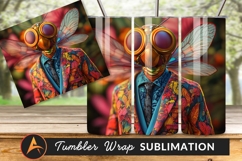 Elegant Insect Business Man With Colorful Suit Tumbler Wrap Product Image 1
