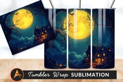 Spooky Halloween Night With Haunted House Full Moon Tumbler Product Image 1