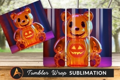 Halloween Pumpkin Bear Tumbler Png Adorable Spooky Holiday Product Image 1