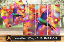 Vibrant Hummingbird Illustration With Colorful Bokeh Product Image 1