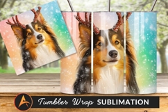 Festive Holiday Dog Portrait With Reindeer Antlers Tumbler Product Image 1
