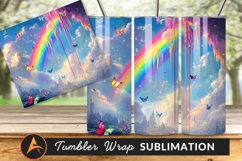 Dreamlike Landscape With Colorful Rainbow Tumbler Product Image 1