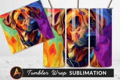 Colorful Dog Portrait Artistic Tumbler Png Product Image 1