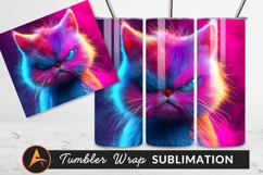 Colorful Grumpy Cat Portrait Tumbler Png Product Image 1