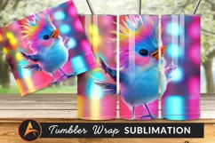 Whimsical Colorful Bird Standing Tumbler Png Product Image 1
